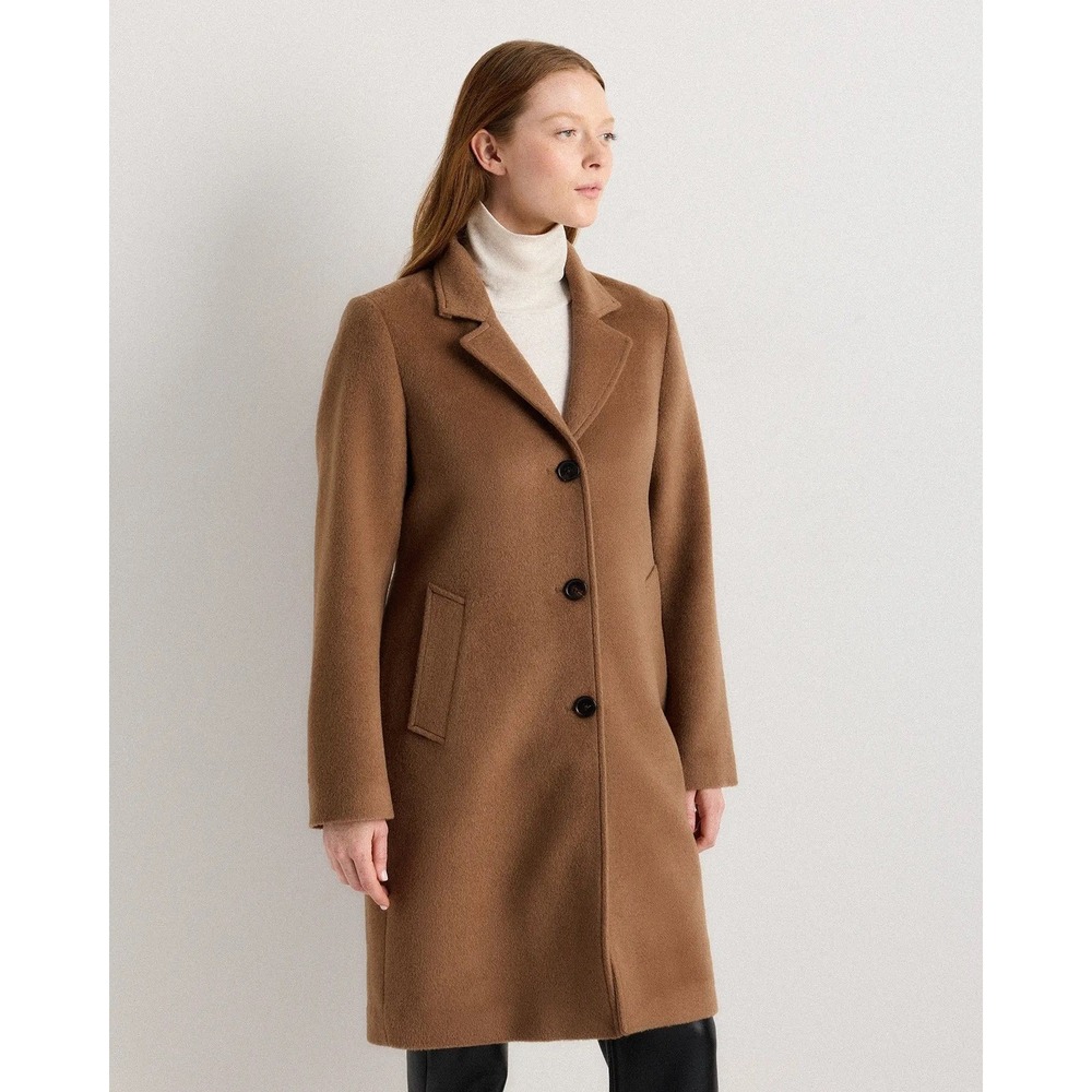 Quince Italian Wool Camel Hair Single Breasted Midi Coat Women's XS NWT - Picture 5 of 16